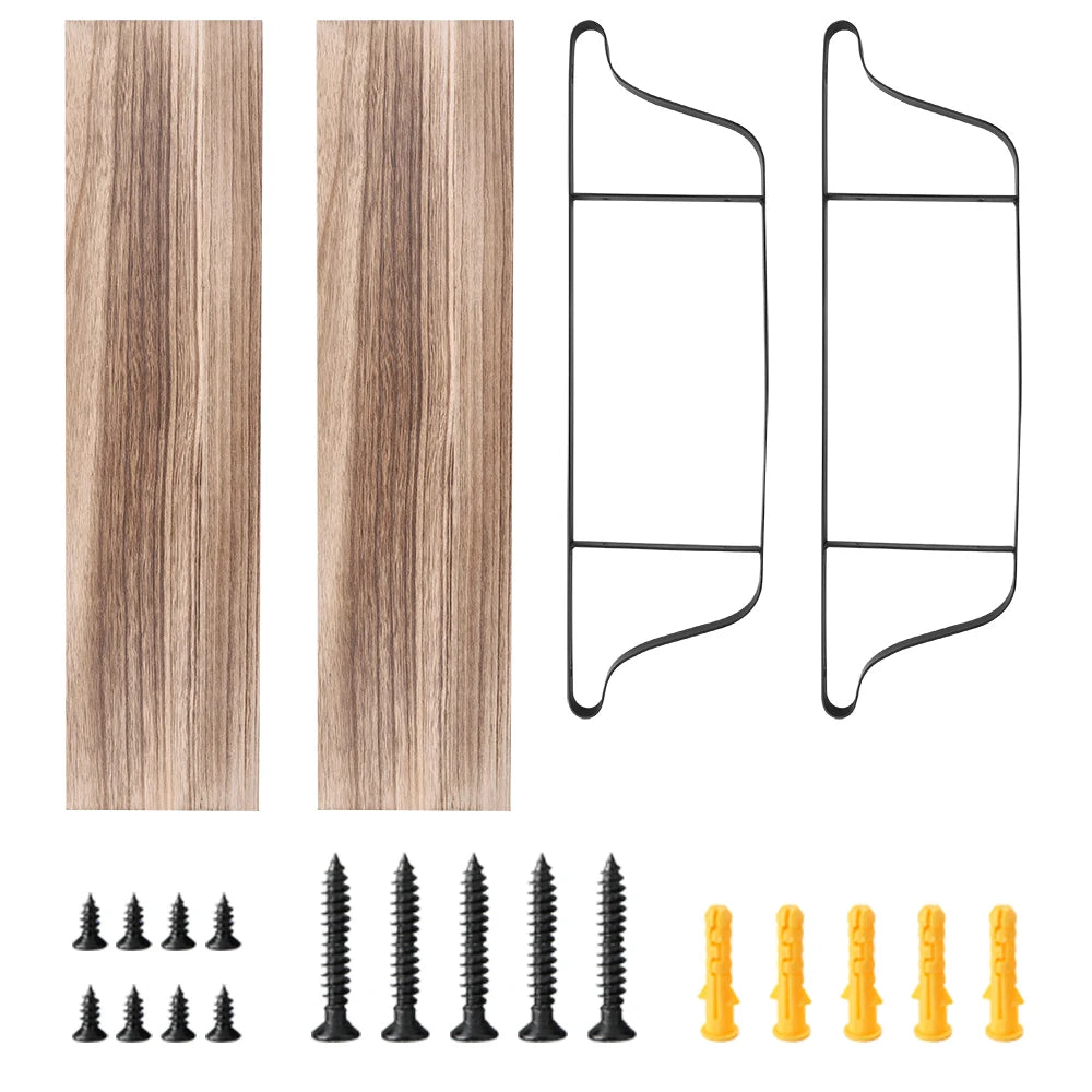 2-Tier Wooden Floating Wall Shelf