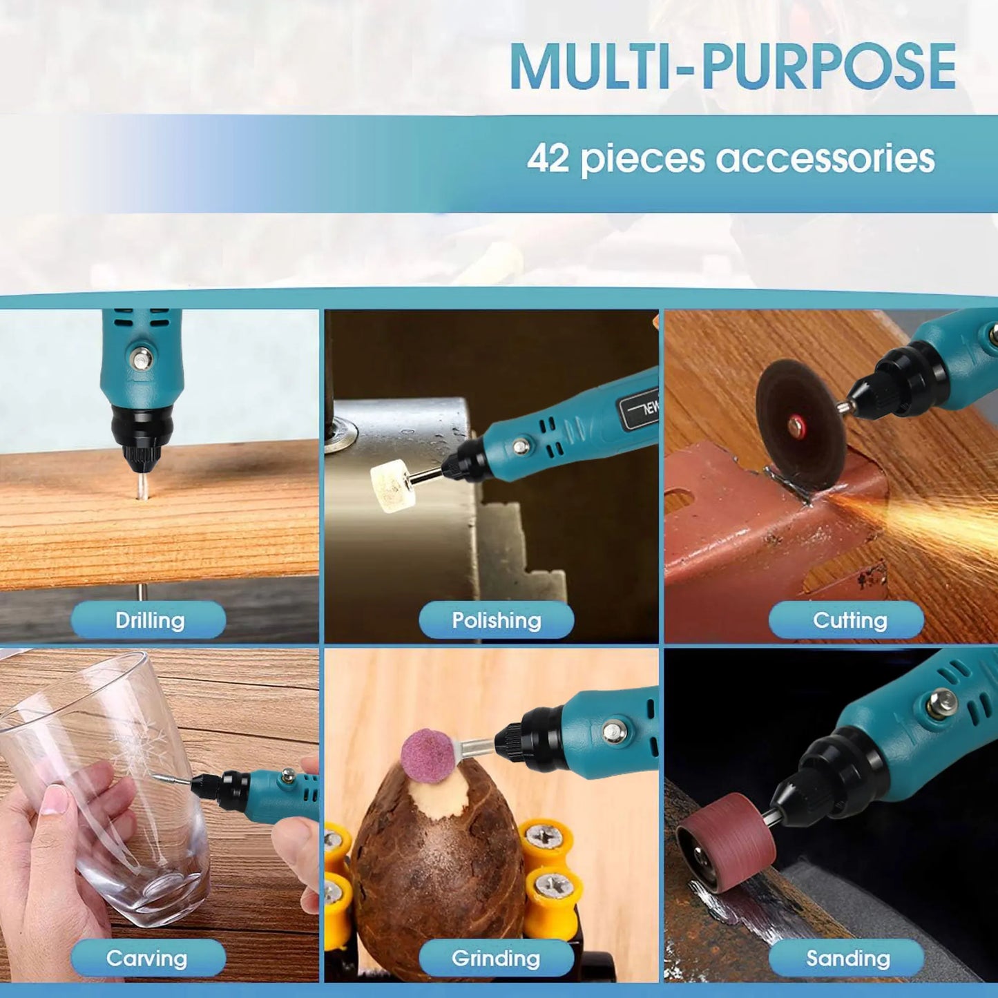 Mini Cordless Rotary Tool Kit, with Accessories