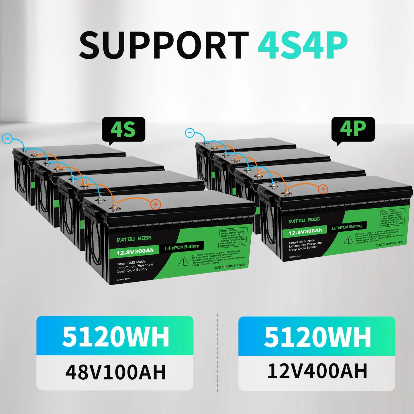 LiFePO4 12V Battery with BMS 8000Cycles