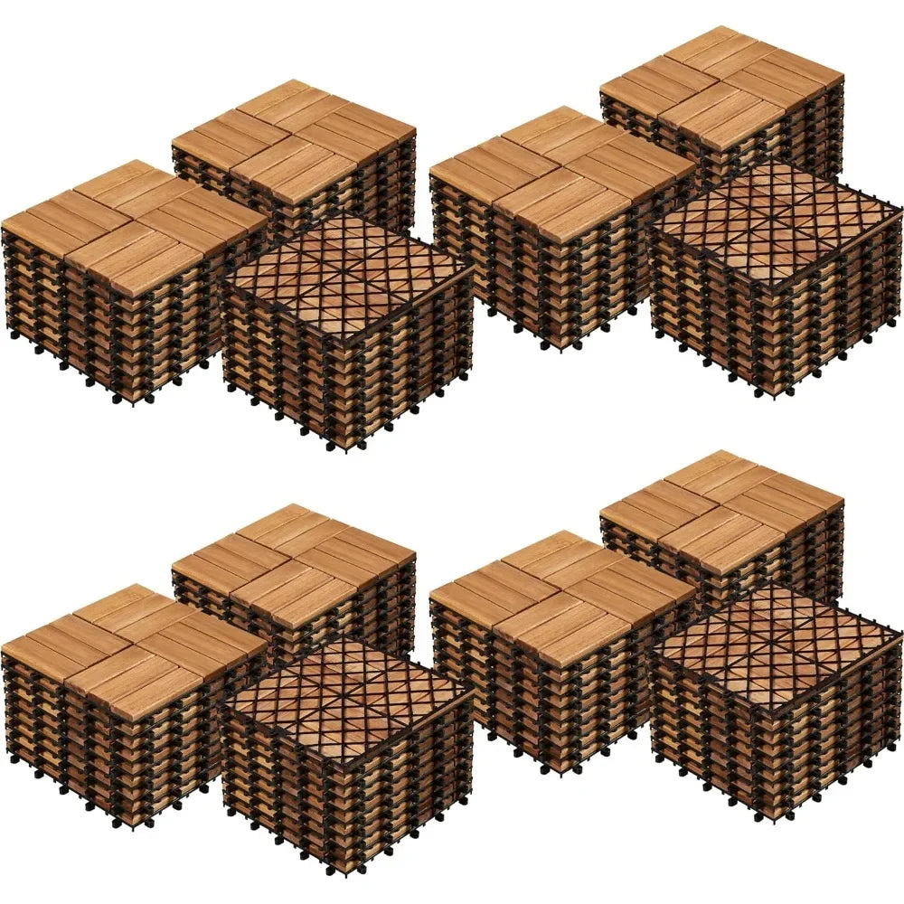 Hardwood Waterproof Interlocking Patio Deck Tiles
