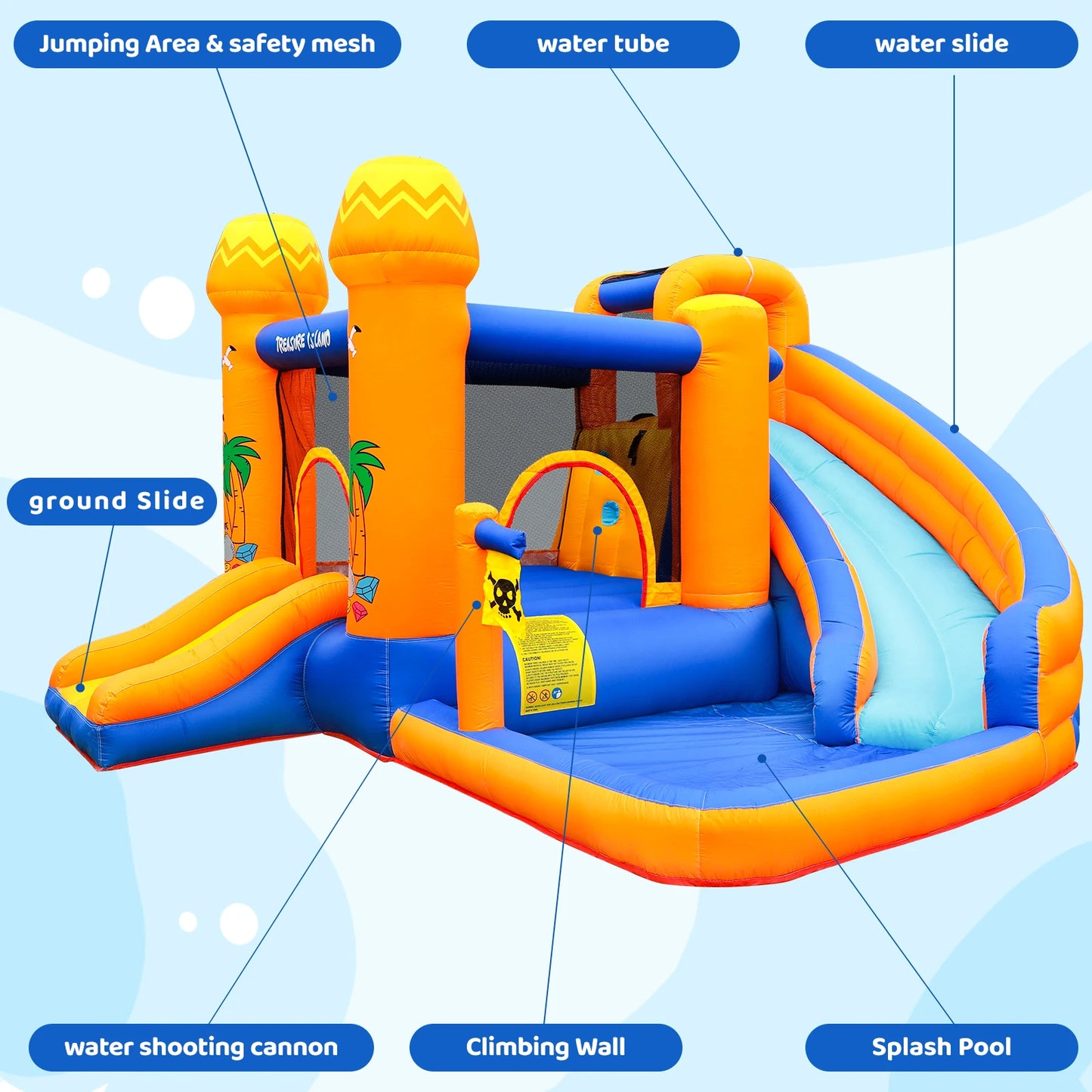 Inflatable Bounce House with Water Slide