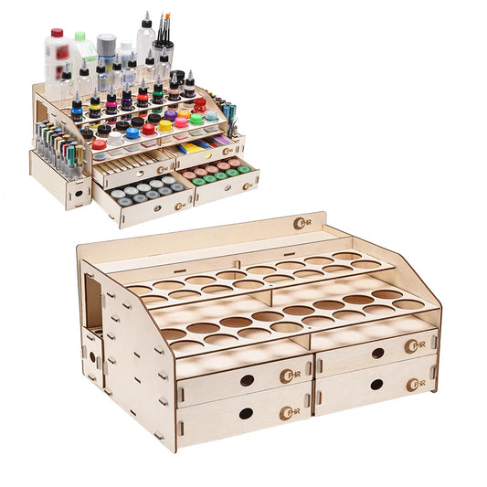 Wooden Hobby Paint Rack Storage Organizer
