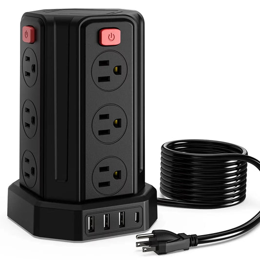 Power Strip Tower with 10ft Cord