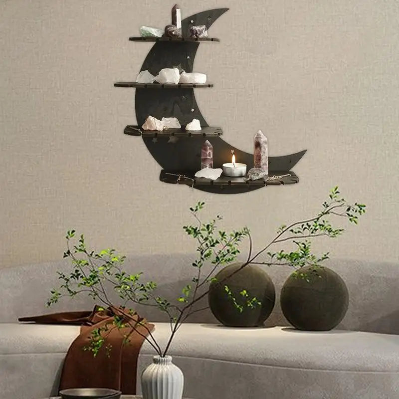 Wooden Wall-Mounted Crystal Display