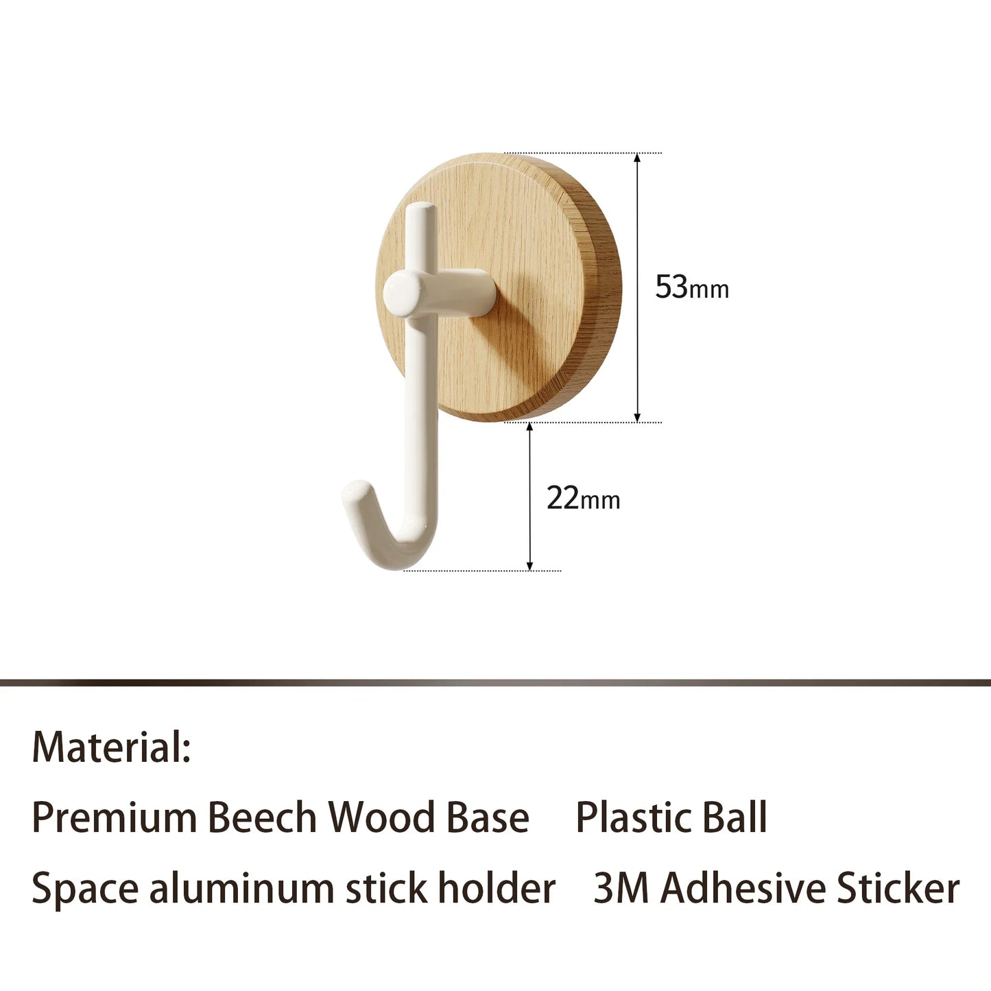 Adhesive Wood Wall Hooks