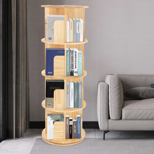 Rotating Bookshelf 360 Display 4 Tier