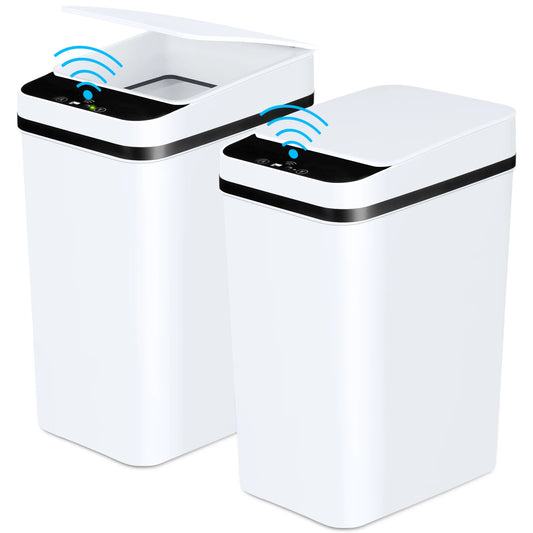 12L Bathroom Automatic Trash Cans Slim with Lid