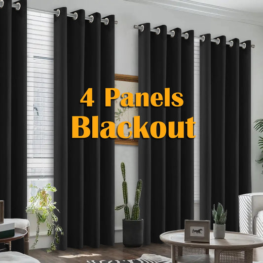 4PCS Blackout Curtains Grommet Curtains