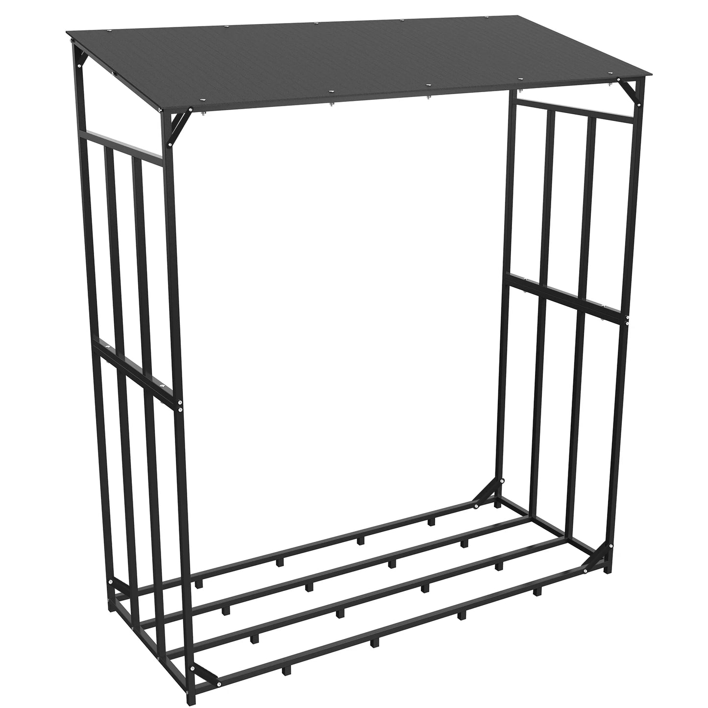 Heavy Duty Tall Metal Firewood Rack Stand