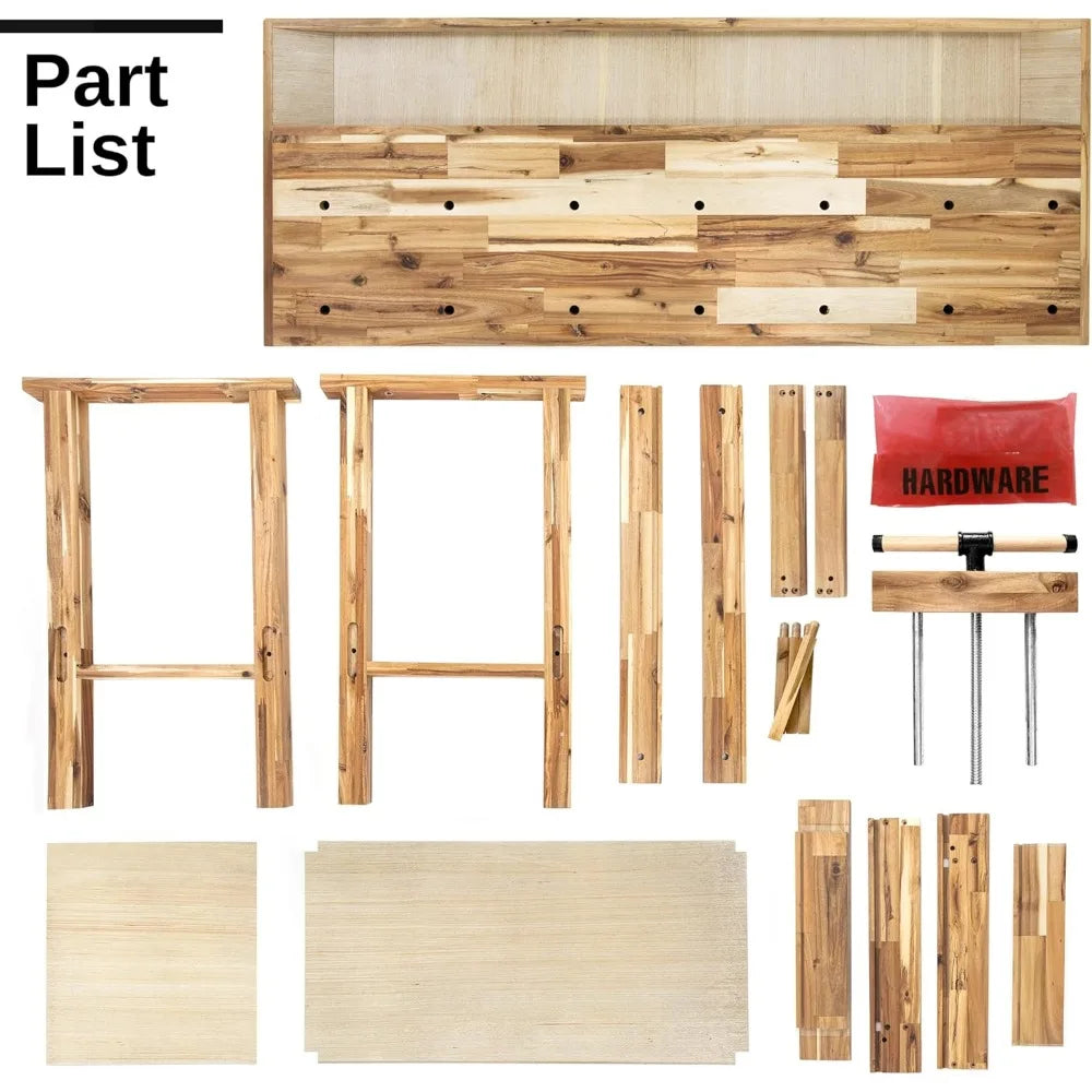 Acacia Hardwood Workbench with Drawer