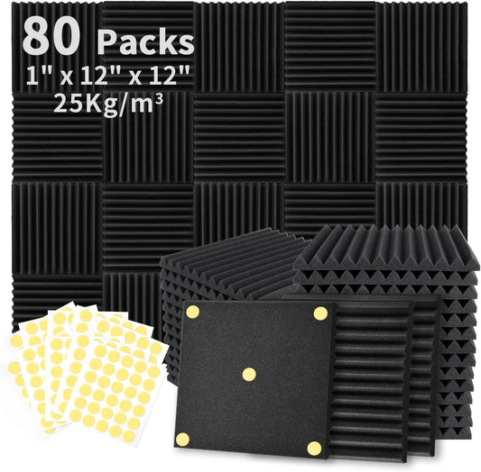 Acoustic Foam Panels 1" x 12" x 12" Sound-Proof