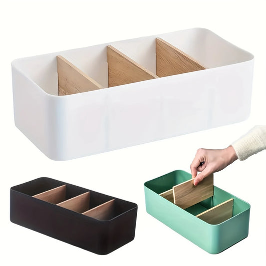 Bamboo And Wood Cosmetics Basket