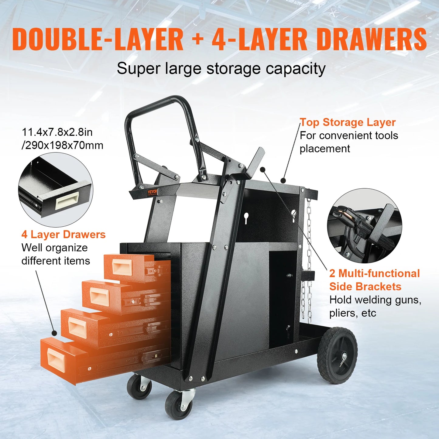 Heavy Duty Rolling MIG Welder Cart