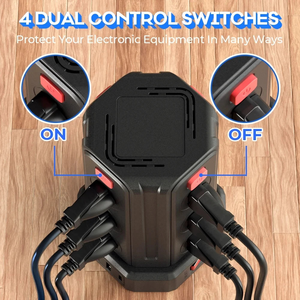 Power Strip Tower with 10ft Cord