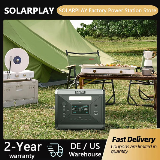 Portable Power Station LiFePO4 Battery with 2400W AC Output