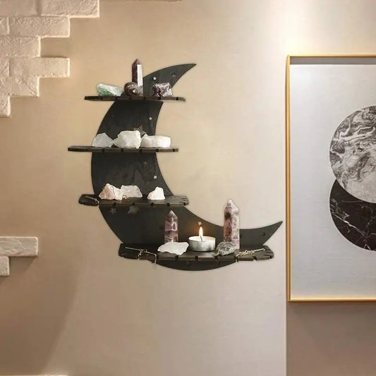 Wooden Wall-Mounted Crystal Display