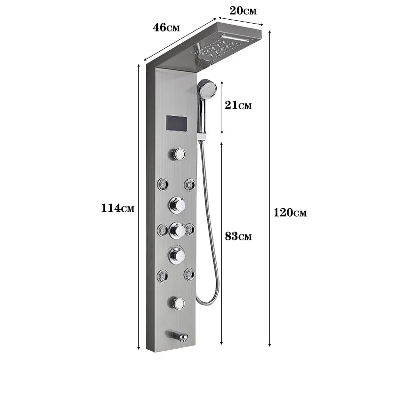 Rainfall Shower Panel Faucet Set LED System