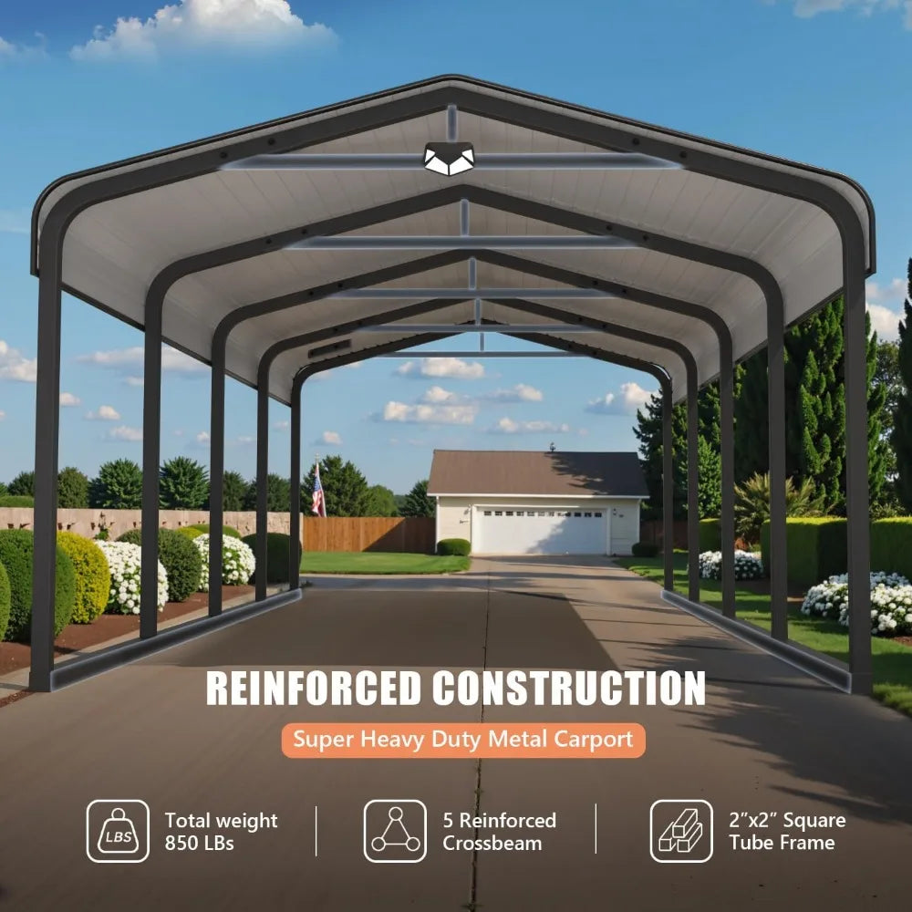 Metal Carport Canopy, Galvanized Steel Roof
