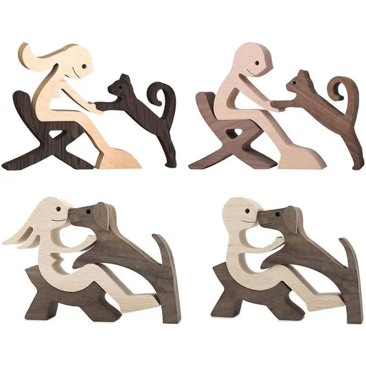 Wood Figurine of Dog/Human
