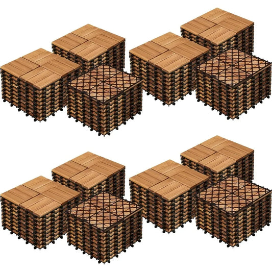 Hardwood Waterproof Interlocking Patio Deck Tiles